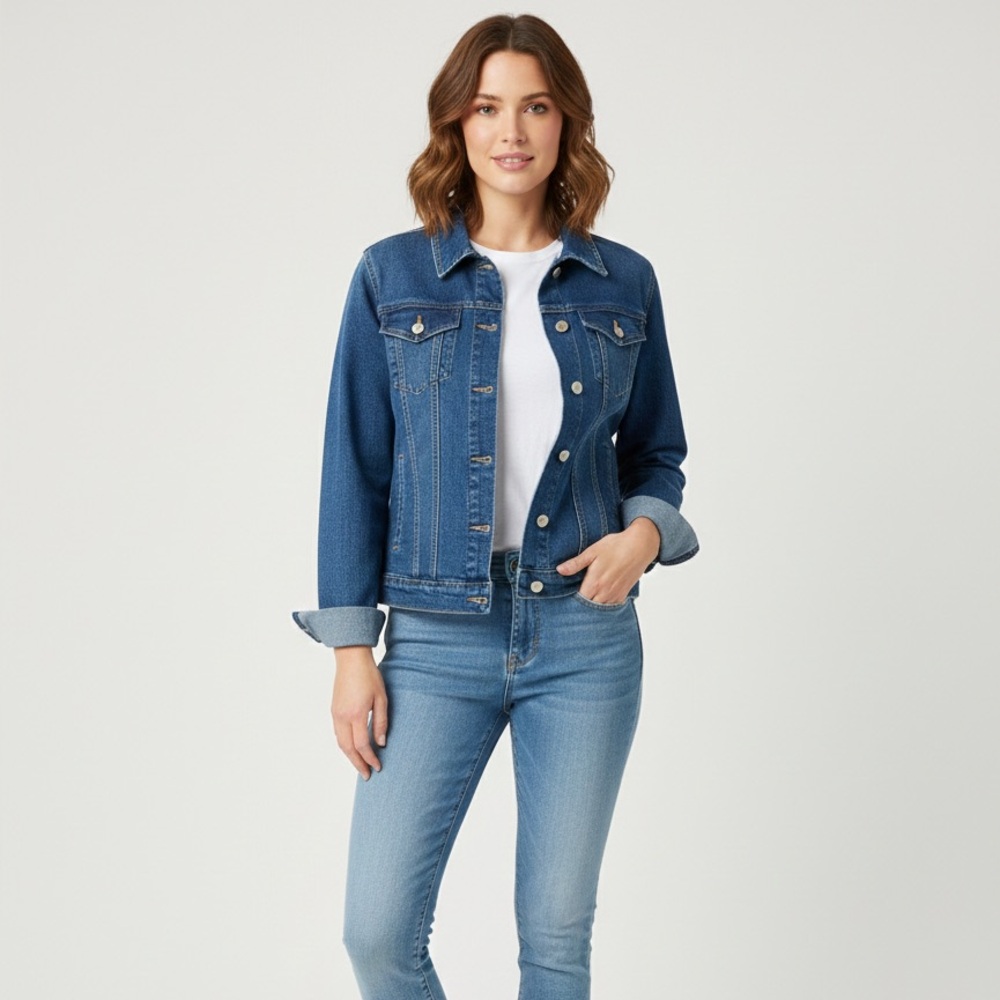 Haggar Women's Blue Denim Jean Jacket size 10